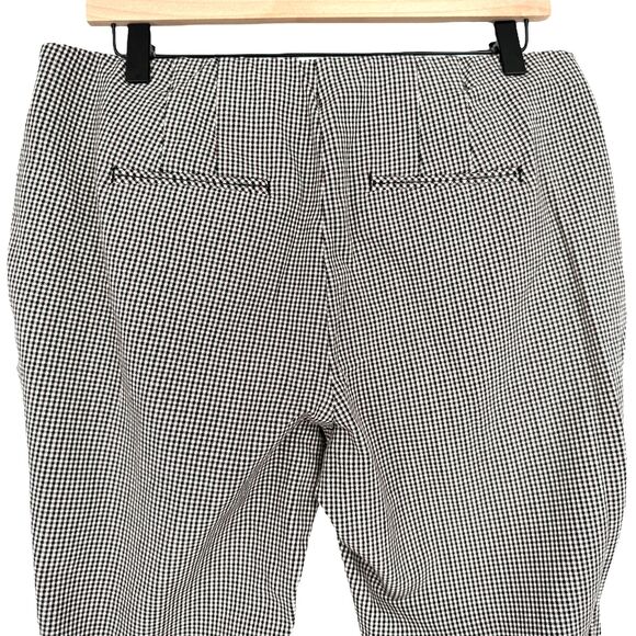 J. Jill Premium Bi-Stretch Pants Size 10 Houndstooth Cropped Black White Pull On - Picture 9 of 11